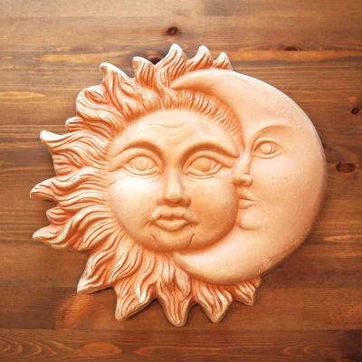 Handgefertigtes Wandrelief Sonne und Mond Italien