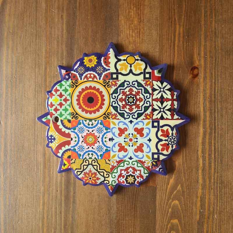 Bunte Keramikuntersetzer Ø 16 cm aus Spanien -2- Bunte Keramikuntersetzer Ø 16 cm aus Spanien -2-