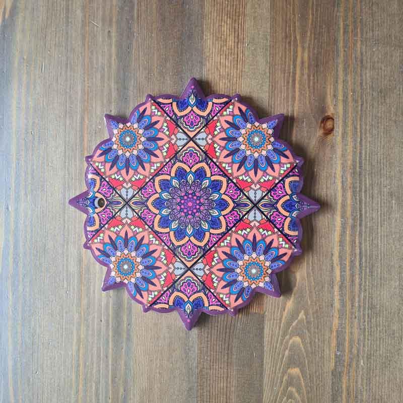 Bunte Keramikuntersetzer Ø 16 cm aus Spanien -7- Bunte Keramikuntersetzer Ø 16 cm aus Spanien -7-