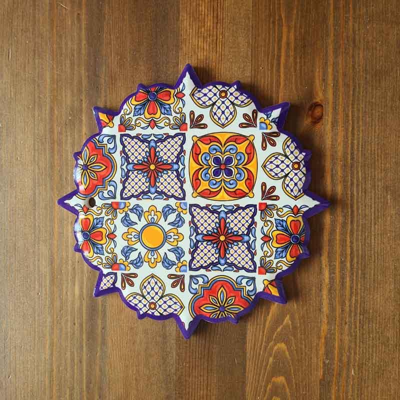 Bunte Keramikuntersetzer Ø 16 cm aus Spanien -9- Bunte Keramikuntersetzer Ø 16 cm aus Spanien -9-