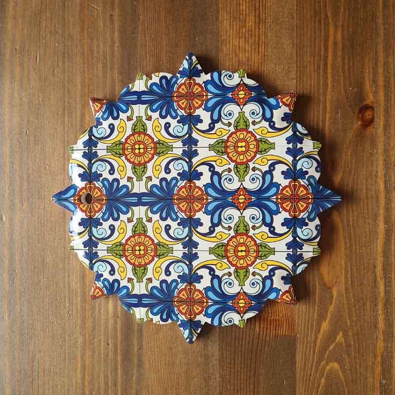 Bunte Keramikuntersetzer Ø 16 cm aus Spanien -14- Bunte Keramikuntersetzer Ø 16 cm aus Spanien -14-