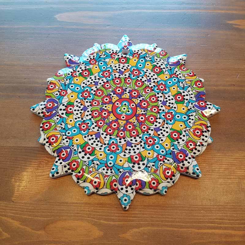 Bunte Keramikuntersetzer Ø 16 cm aus Spanien -18- Bunte Keramikuntersetzer Ø 16 cm aus Spanien -18-