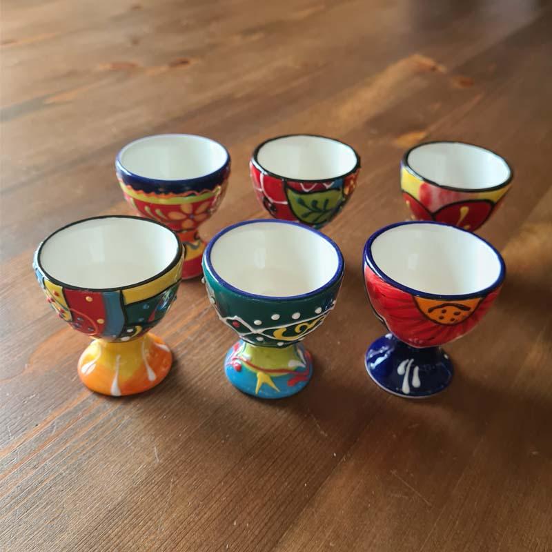 Eierbecher bunte Keramik Spanien B-Ware Eierbecher bunte Keramik Spanien B-Ware