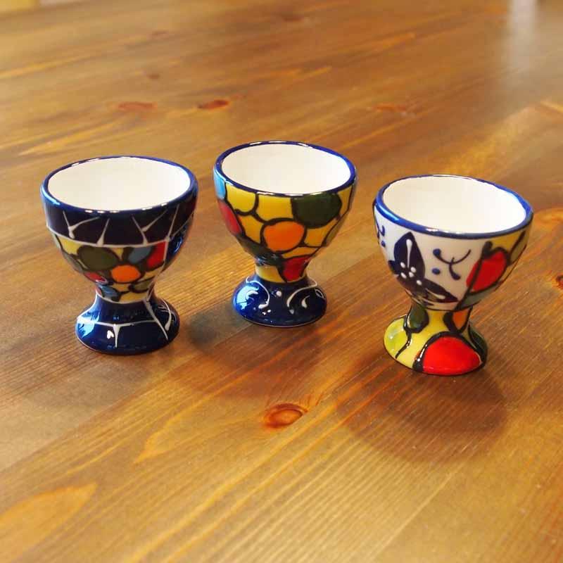 Eierbecher Keramik Spanien bunt handbemalt Eierbecher Keramik Spanien bunt handbemalt
