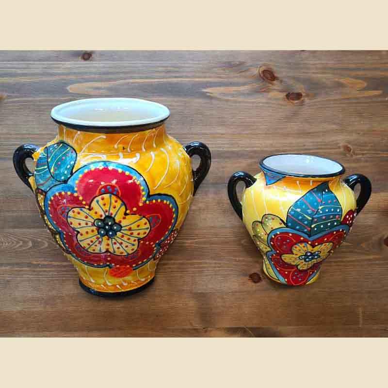 Handbemalte Keramik Wandblumentöpfe aus Spanien - Amara