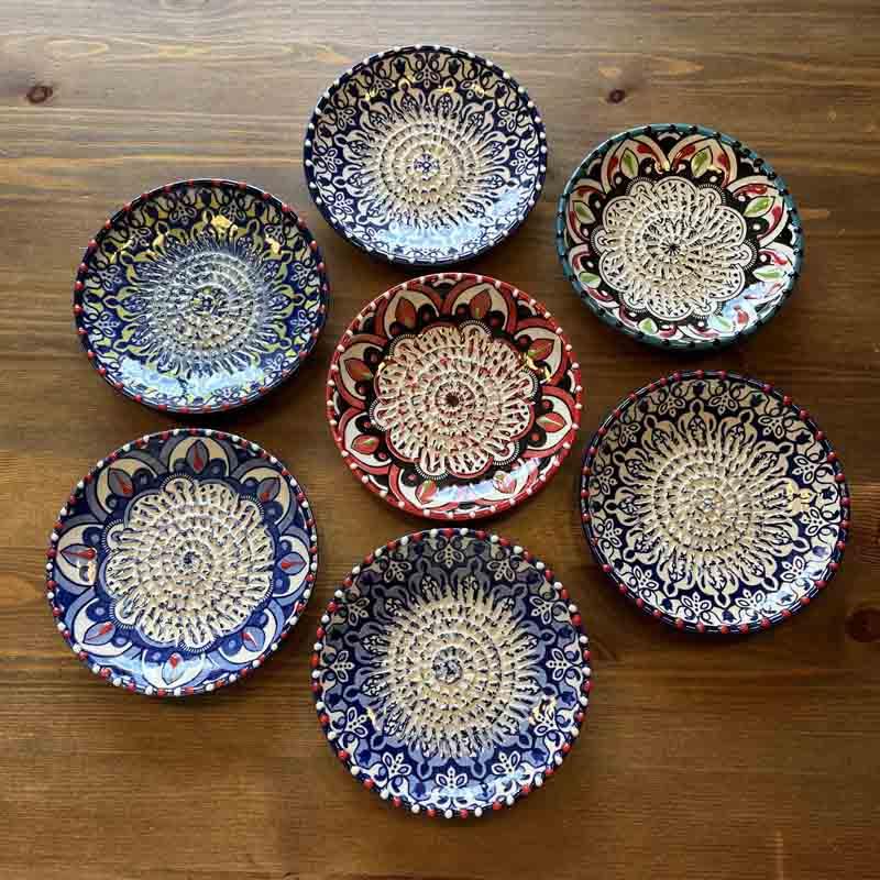 Handbemalte Knoblauchreibe Keramik Mediterranes Geschirr