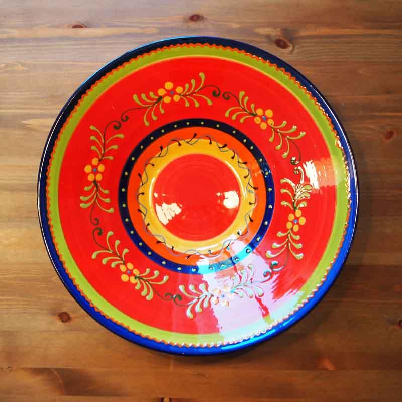 Obstschale Wandteller handbemalt Spanien 38 cm rojo Obstschale Wandteller handbemalt Spanien 38 cm rojo