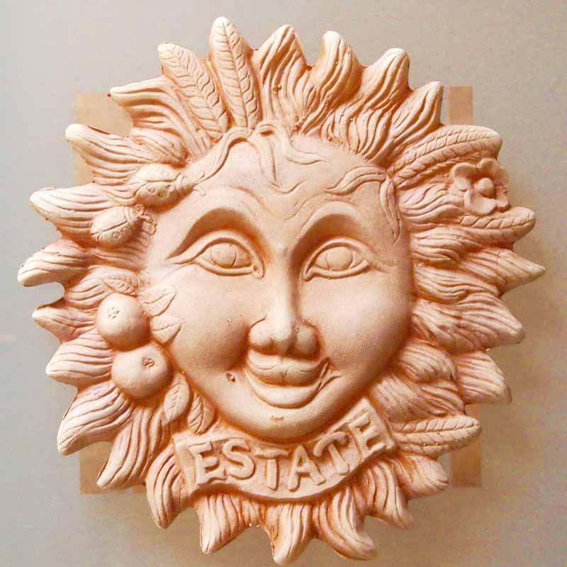Wandrelief Sonne Sommer Terrakotta Italien Wandrelief Sonne Sommer Terrakotta Italien