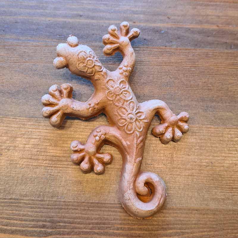 Wandrelief Gecko klein Terrakotta Italien Wandrelief Gecko klein Terrakotta Italien