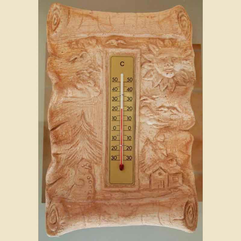 Wandrelief Terrakotta Thermometer Jahreszeiten Toskana Italien Wandrelief Terrakotta Thermometer Jahreszeiten Toskana Italien