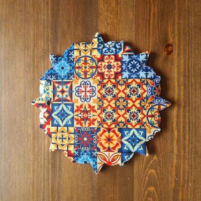 Bunte Keramikuntersetzer Ø 18 cm -13-