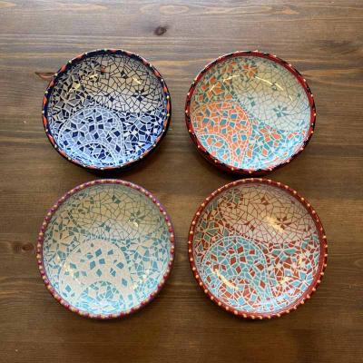 Flache Schale Mosaik aus Spanien 14 cm handbemalt