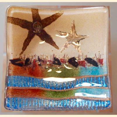 Griechische handgearbeitete Glasschale