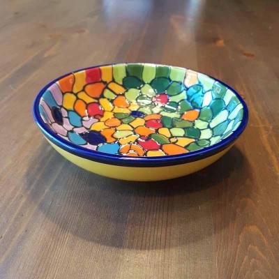Handgearbeitete spanische Keramik Schüssel Mosaik Handgearbeitete spanische Keramik Schüssel Mosaik