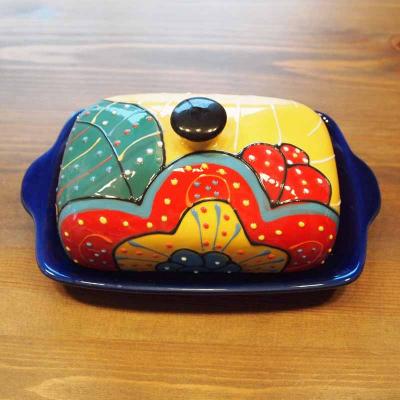  Keramik Butterdose Spanien Amara Handbemalt