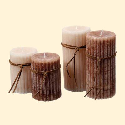 Kerze Barcelona mocca / natur  B-Ware