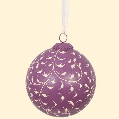 Nostalgische Weihnachtskugel von Clayre & Eef in Aubergine 12cm