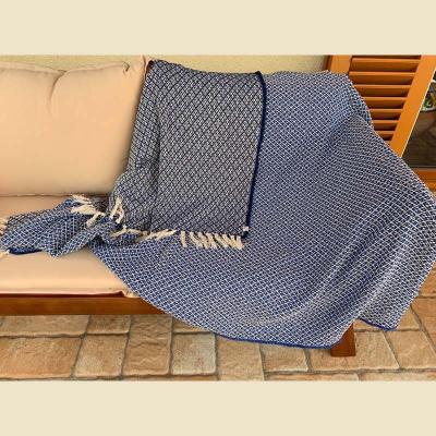Dunkelblaue portugiesische Baumwolldecke Dunkelblaue portugiesische Baumwolldecke