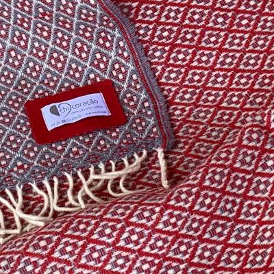 Rot / Graue portugiesische Baumwolldecke Muster