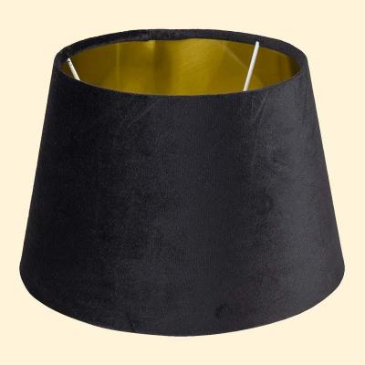 Samt Lampenschirm Clayre & Eef schwarz / gold 24 x 16 cm