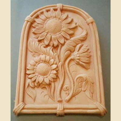 Handgefertigtes Terrakotta Wandrelief Sonnenblume Italien