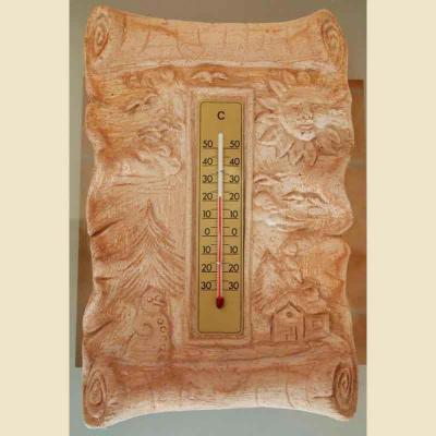 Wandrelief Terrakotta Thermometer Jahreszeiten Toskana Italien