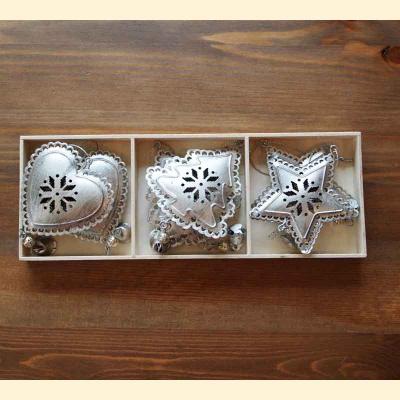 Weihnachtshnger in Shabby-Silber 6er Set Verpackung